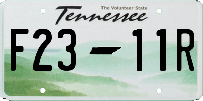 TN license plate F2311R