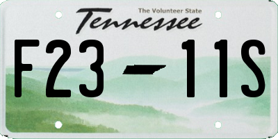 TN license plate F2311S