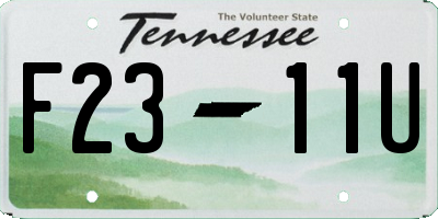TN license plate F2311U