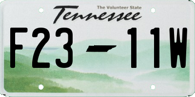 TN license plate F2311W