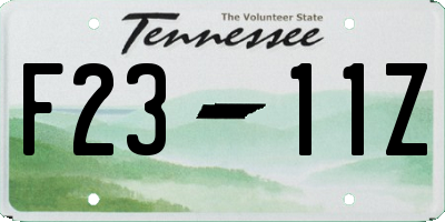TN license plate F2311Z