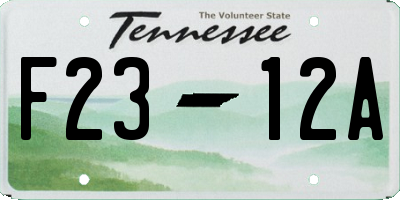 TN license plate F2312A