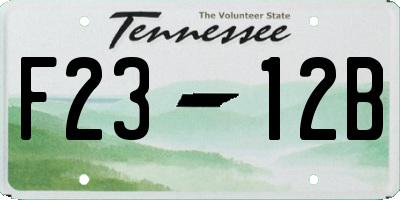 TN license plate F2312B