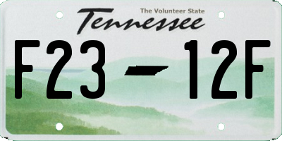 TN license plate F2312F