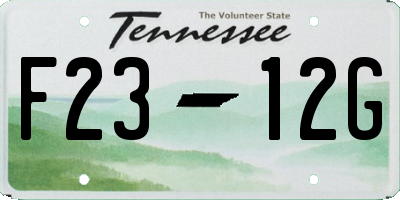 TN license plate F2312G