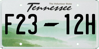 TN license plate F2312H