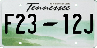 TN license plate F2312J