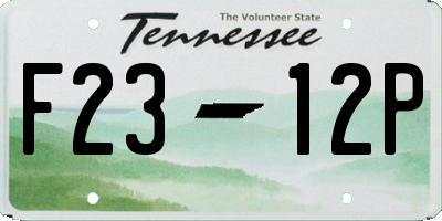 TN license plate F2312P