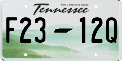 TN license plate F2312Q