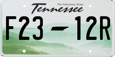 TN license plate F2312R