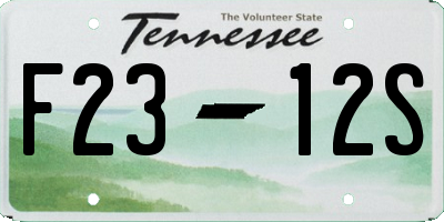 TN license plate F2312S