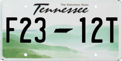 TN license plate F2312T
