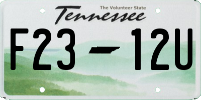 TN license plate F2312U