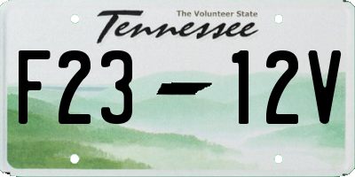 TN license plate F2312V