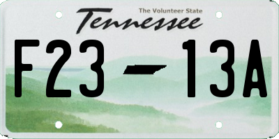TN license plate F2313A