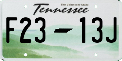 TN license plate F2313J