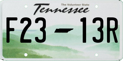 TN license plate F2313R
