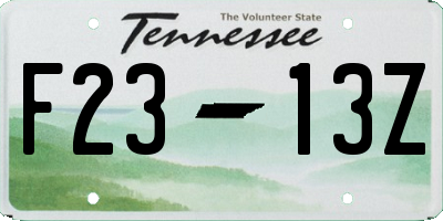 TN license plate F2313Z