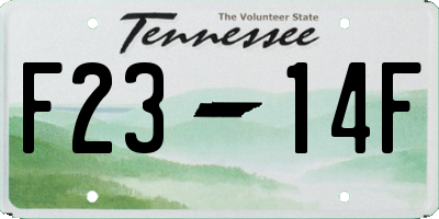 TN license plate F2314F