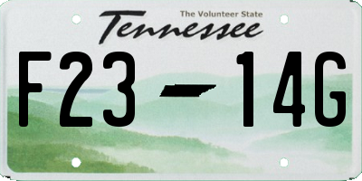 TN license plate F2314G