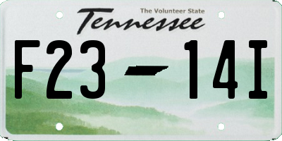 TN license plate F2314I