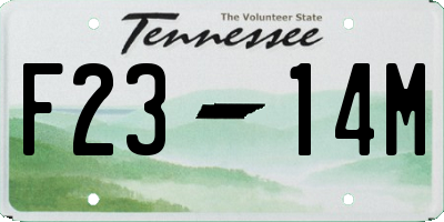 TN license plate F2314M