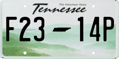TN license plate F2314P