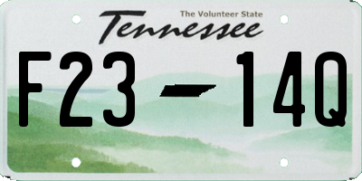 TN license plate F2314Q