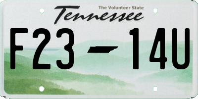TN license plate F2314U