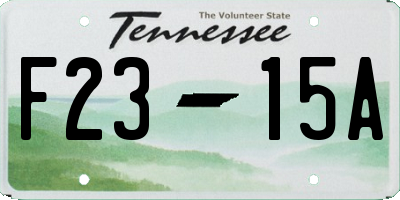 TN license plate F2315A
