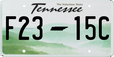 TN license plate F2315C