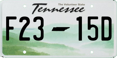 TN license plate F2315D
