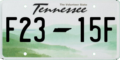 TN license plate F2315F