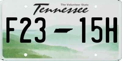 TN license plate F2315H