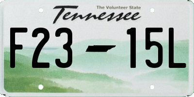 TN license plate F2315L