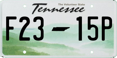 TN license plate F2315P