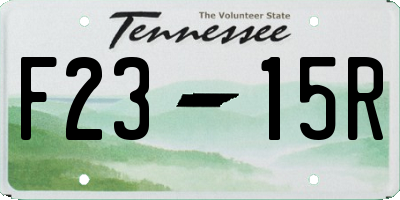TN license plate F2315R