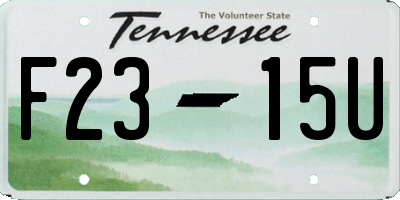 TN license plate F2315U