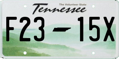 TN license plate F2315X