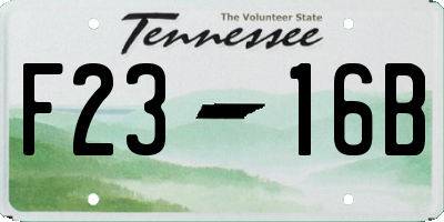 TN license plate F2316B
