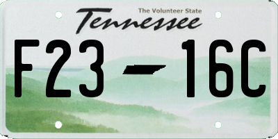 TN license plate F2316C
