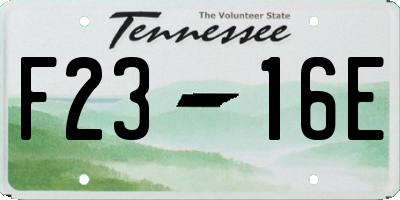 TN license plate F2316E