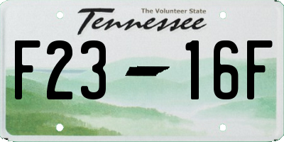 TN license plate F2316F