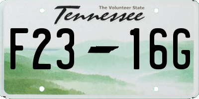 TN license plate F2316G