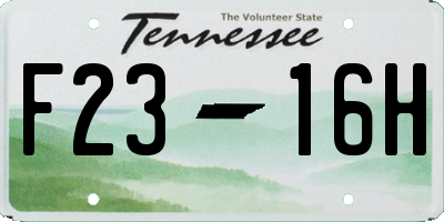 TN license plate F2316H