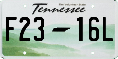 TN license plate F2316L