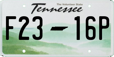 TN license plate F2316P
