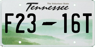 TN license plate F2316T