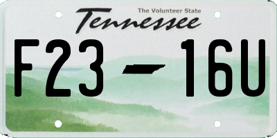 TN license plate F2316U