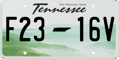 TN license plate F2316V